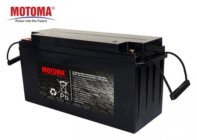 高エネルギー密度のLiFePO4太陽エネルギーのリチウム電池25.6V 75Ah 0