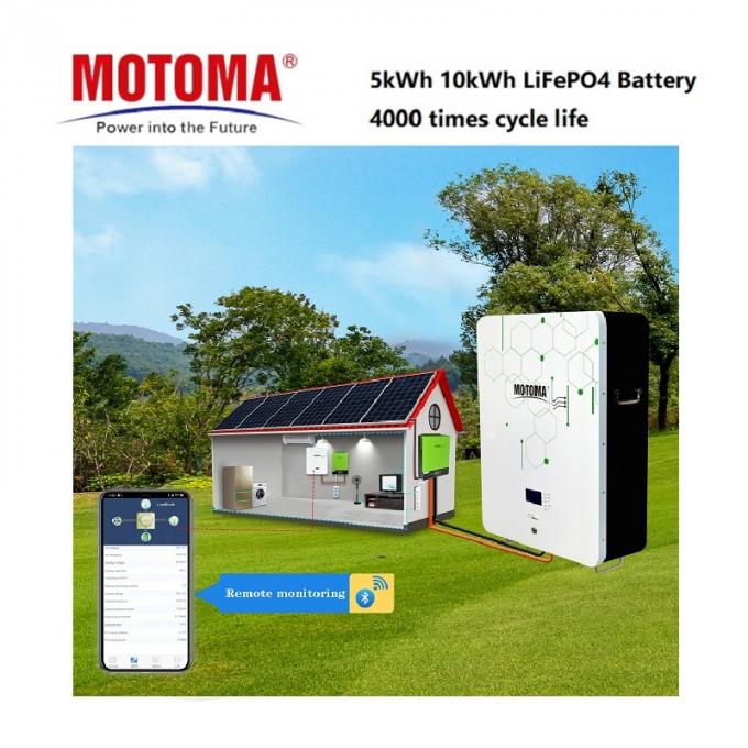 太陽系のためのMOTOMA 48V 100Ah LiFePO4電池のパック 0
